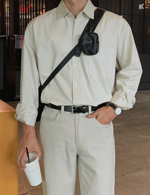 위트 코튼트윌 오버핏 셔츠 (8color)